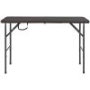 Hopfällbart trädgårdsbord brun 120x60x74 cm HDPE rotting vidaXL – miniatyr 2