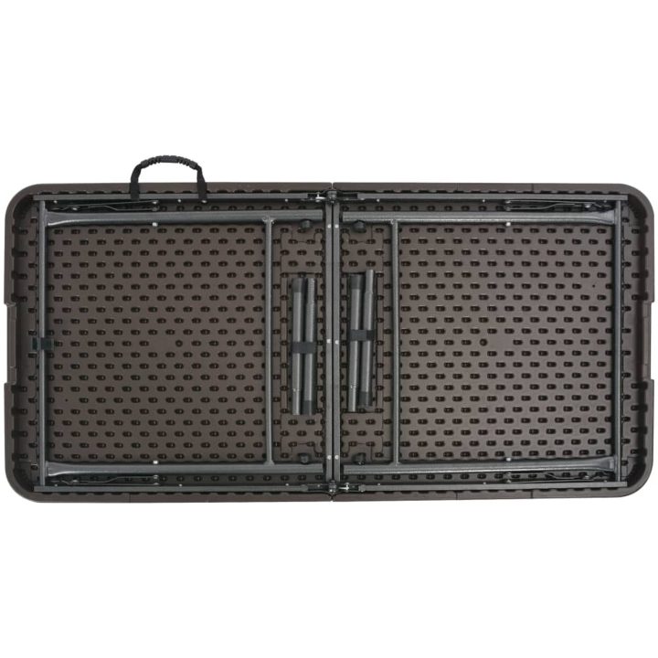 Hopfällbart trädgårdsbord brun 120x60x74 cm HDPE rotting vidaXL – bild 4