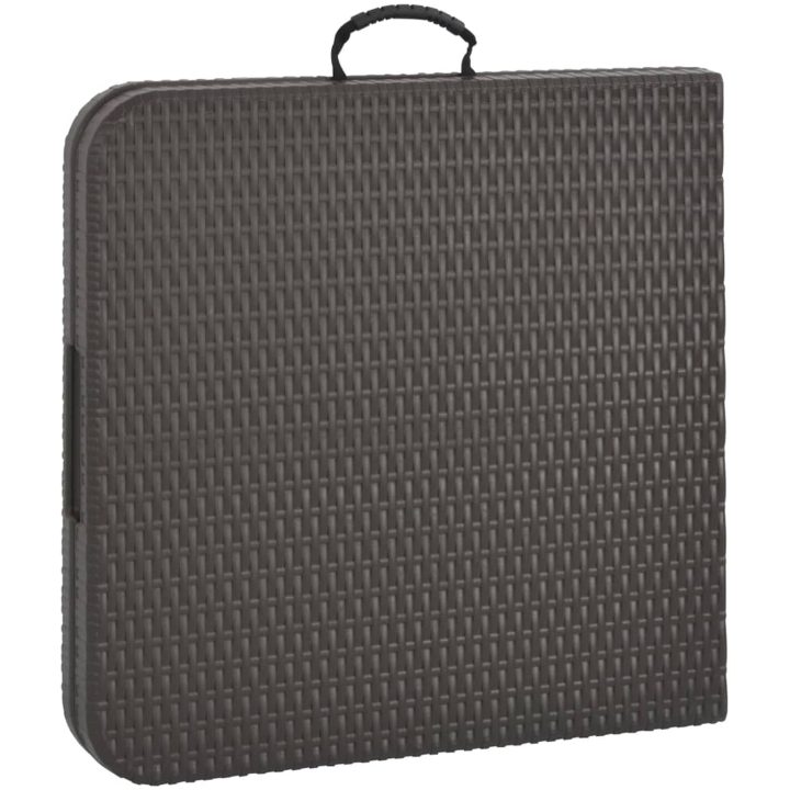 Hopfällbart trädgårdsbord brun 120x60x74 cm HDPE rotting vidaXL – bild 5