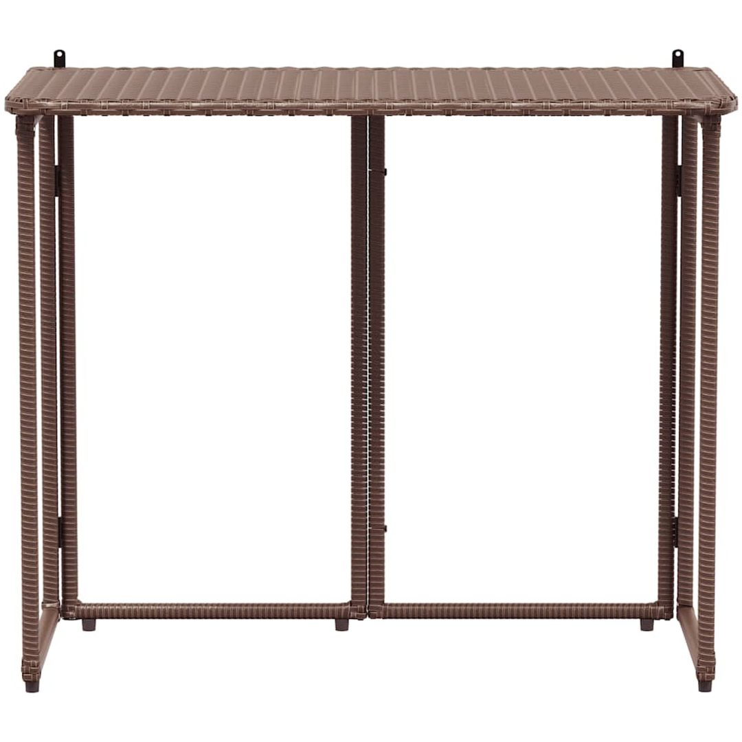 Hopfällbart trädgårdsbord brun 90x51x75 cm konstrotting vidaXL – bild 4