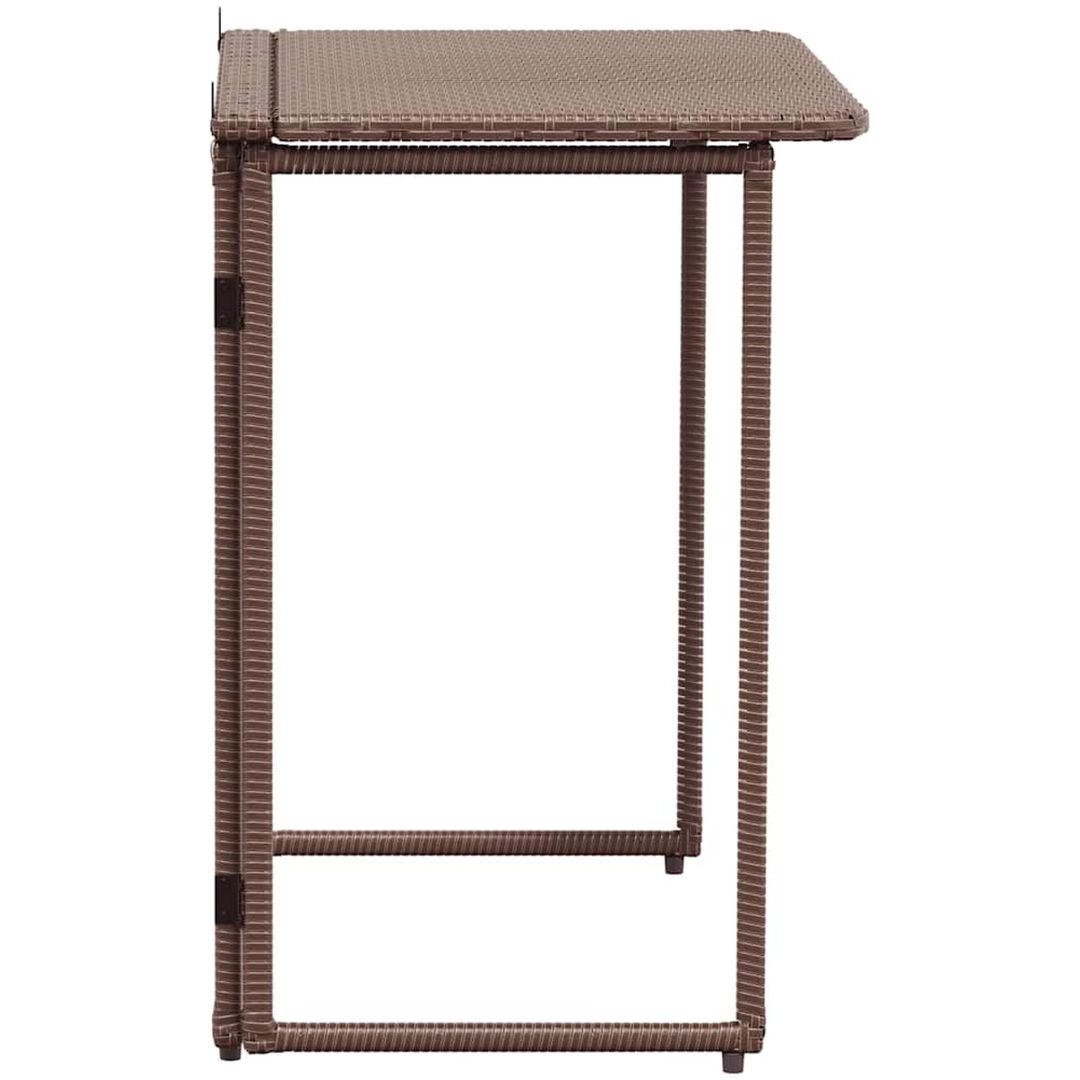 Hopfällbart trädgårdsbord brun 90x51x75 cm konstrotting vidaXL – bild 5