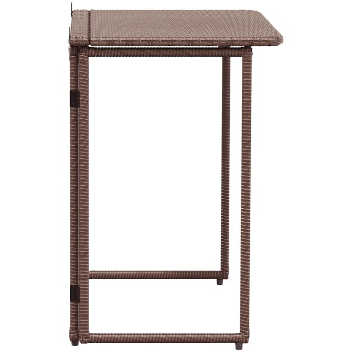 Hopfällbart trädgårdsbord brun 90x51x75 cm konstrotting vidaXL – bild 5