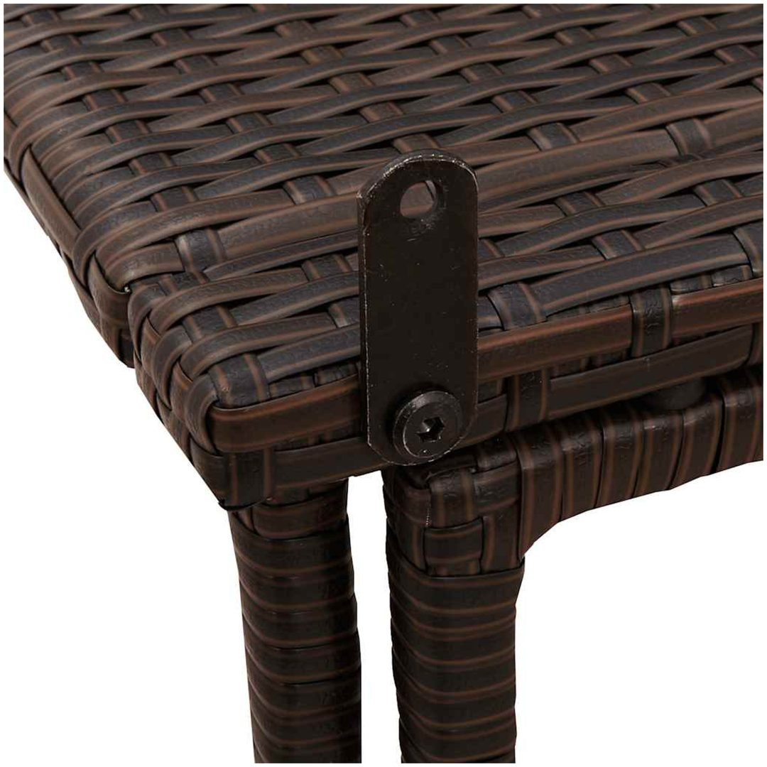 Hopfällbart trädgårdsbord brun 90x51x75 cm konstrotting vidaXL – bild 8