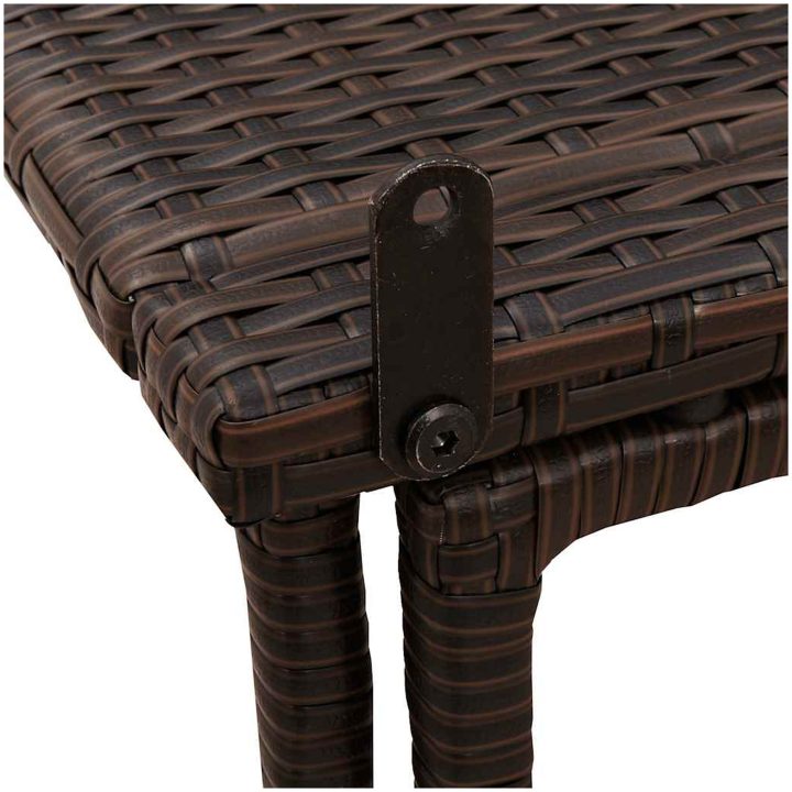 Hopfällbart trädgårdsbord brun 90x51x75 cm konstrotting vidaXL – bild 8