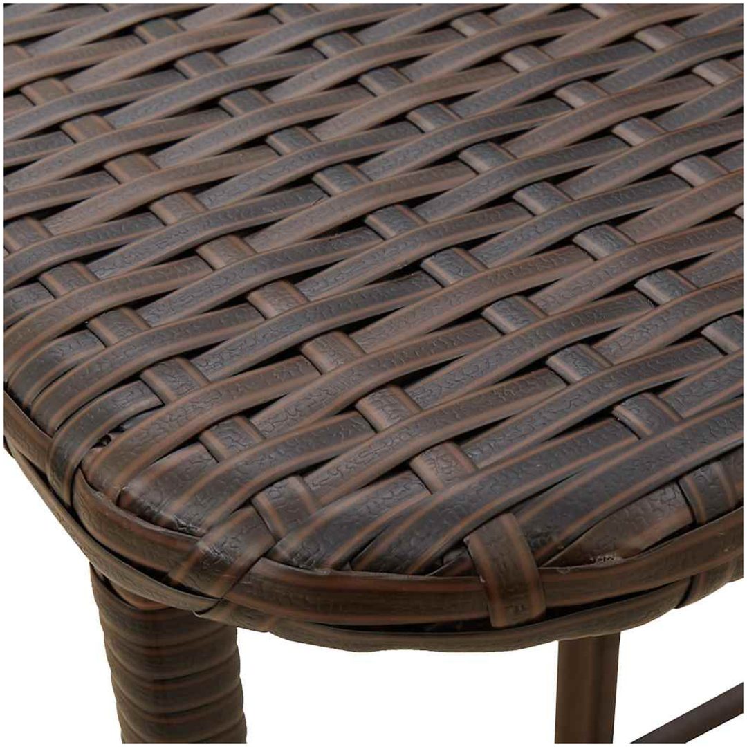 Hopfällbart trädgårdsbord brun 90x51x75 cm konstrotting vidaXL – bild 9