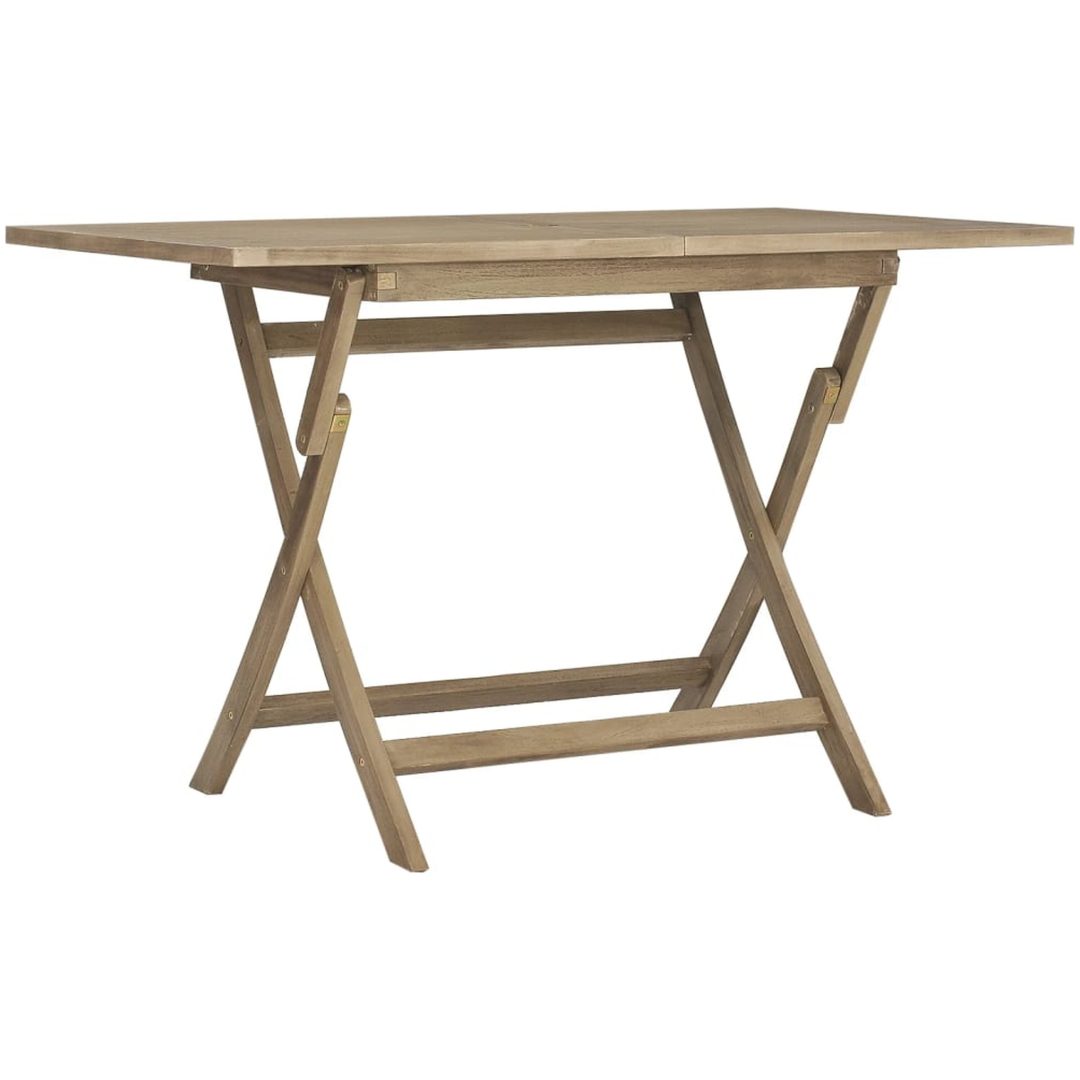 Hopfällbart trädgårdsbord grå 120x70x75 cm massiv teak vidaXL – bild 2