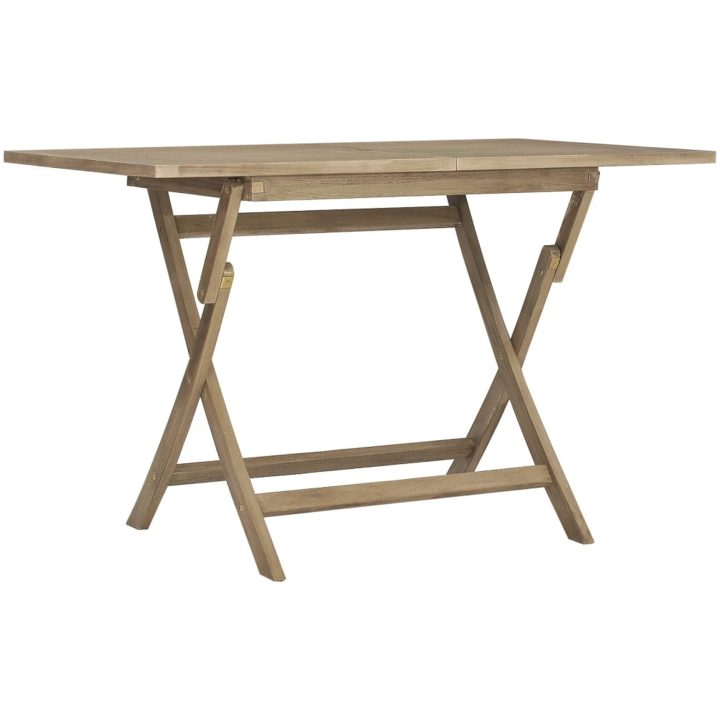 Hopfällbart trädgårdsbord grå 120x70x75 cm massiv teak vidaXL – bild 2