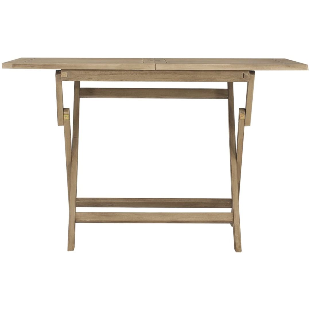 Hopfällbart trädgårdsbord grå 120x70x75 cm massiv teak vidaXL – bild 3