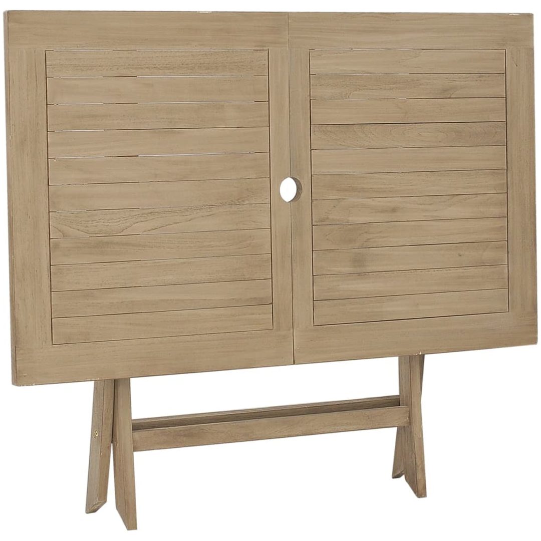 Hopfällbart trädgårdsbord grå 120x70x75 cm massiv teak vidaXL – bild 5