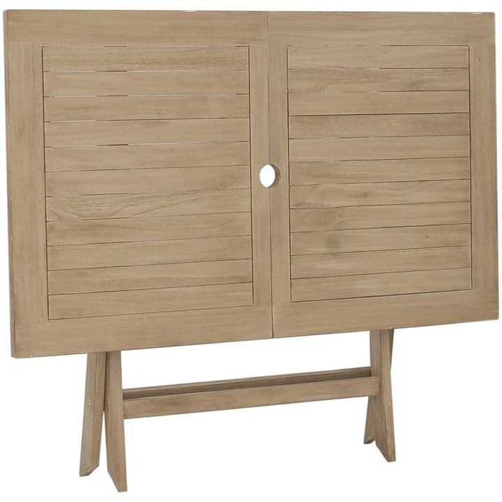 Hopfällbart trädgårdsbord grå 120x70x75 cm massiv teak vidaXL – bild 5