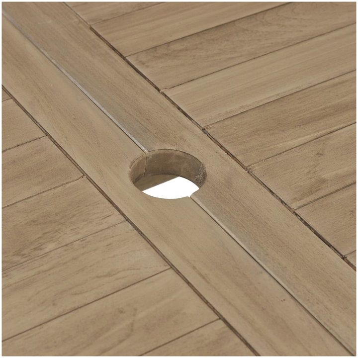 Hopfällbart trädgårdsbord grå 120x70x75 cm massiv teak vidaXL – bild 6