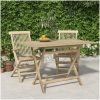 Hopfällbart trädgårdsbord grå 120x70x75 cm massiv teak vidaXL – miniatyr 1