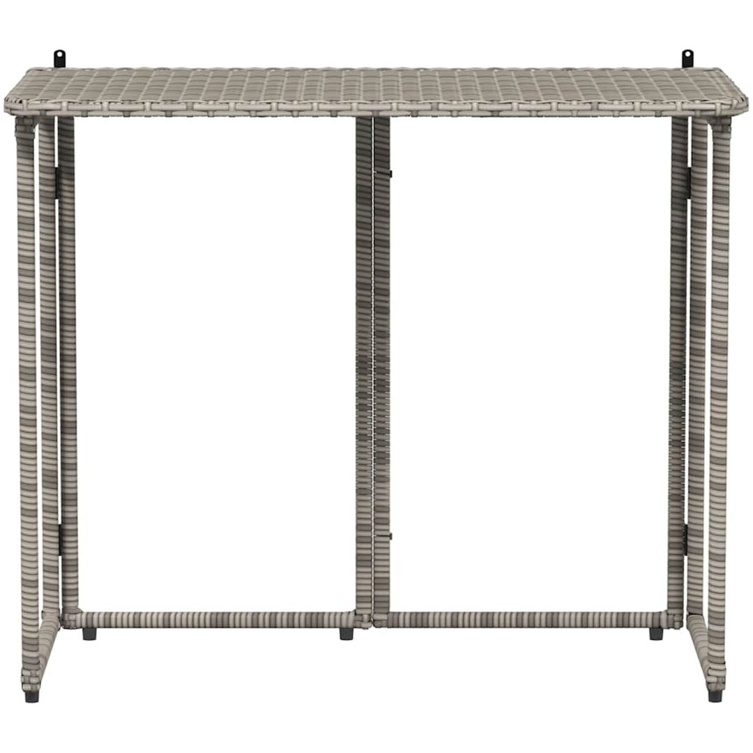 Hopfällbart trädgårdsbord grå 90x51x75 cm konstrotting vidaXL – bild 4