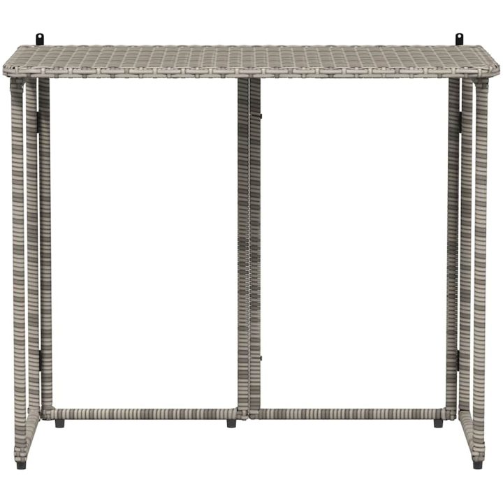 Hopfällbart trädgårdsbord grå 90x51x75 cm konstrotting vidaXL – bild 4