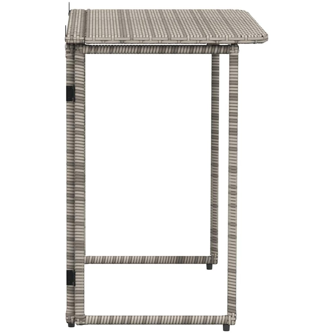 Hopfällbart trädgårdsbord grå 90x51x75 cm konstrotting vidaXL – bild 5