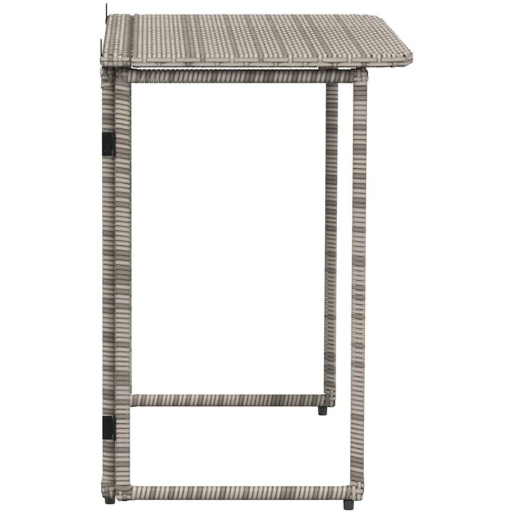 Hopfällbart trädgårdsbord grå 90x51x75 cm konstrotting vidaXL – bild 5