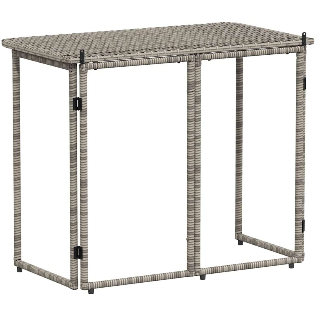 Hopfällbart trädgårdsbord grå 90x51x75 cm konstrotting vidaXL – bild 6