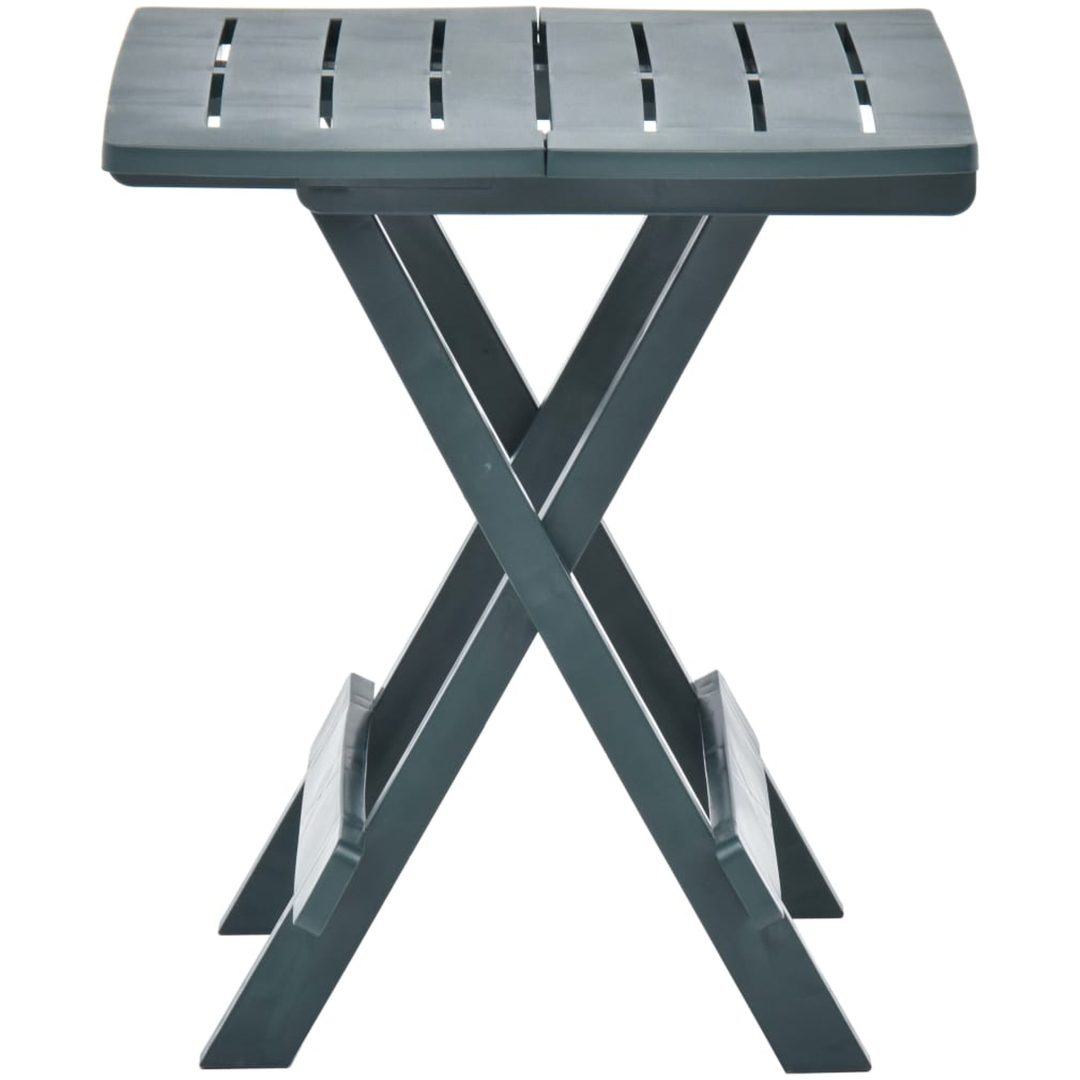 Hopfällbart trädgårdsbord grön 45x43x50 cm plast vidaXL – bild 3