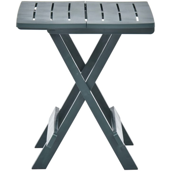 Hopfällbart trädgårdsbord grön 45x43x50 cm plast vidaXL – bild 3