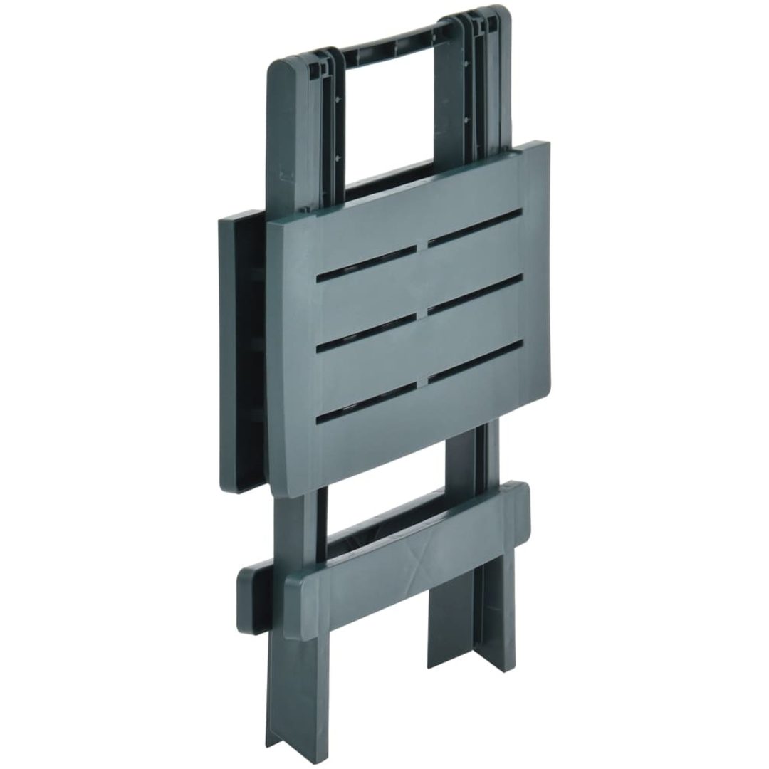 Hopfällbart trädgårdsbord grön 45x43x50 cm plast vidaXL – bild 4