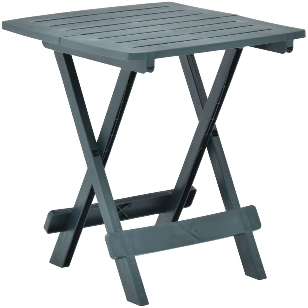 Hopfällbart trädgårdsbord grön 45x43x50 cm plast vidaXL