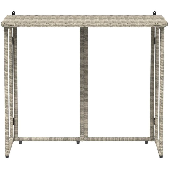 Hopfällbart trädgårdsbord ljusgrå 90x51x75 cm konstrotting vidaXL – bild 4