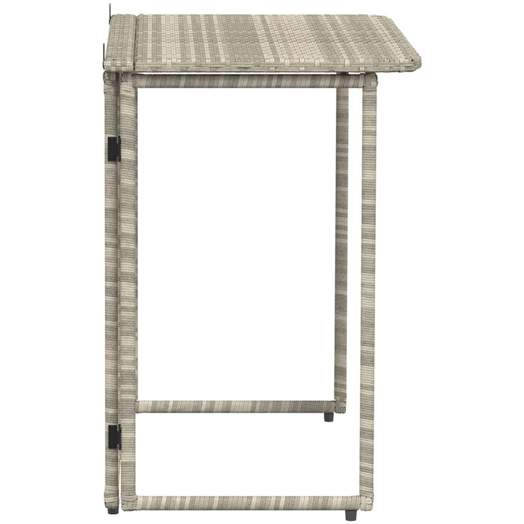 Hopfällbart trädgårdsbord ljusgrå 90x51x75 cm konstrotting vidaXL – bild 5