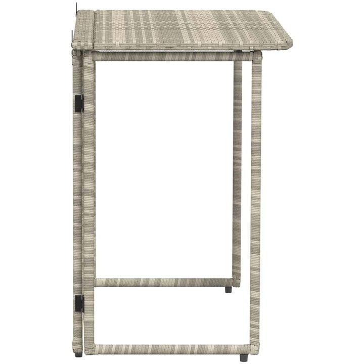 Hopfällbart trädgårdsbord ljusgrå 90x51x75 cm konstrotting vidaXL – bild 5
