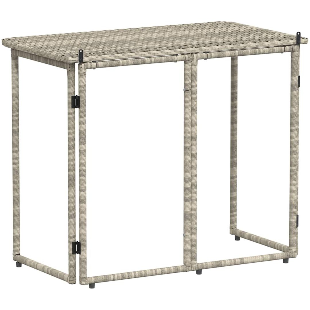 Hopfällbart trädgårdsbord ljusgrå 90x51x75 cm konstrotting vidaXL – bild 6