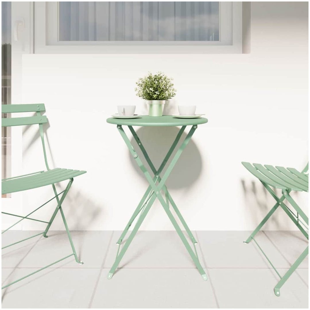 Hopfällbart Trädgårdsbord Ljusmint 50x71 cm Stål vidaXL Compact – bild 3