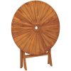 Hopfällbart trädgårdsbord massiv teak vidaXL ⌀85 x 75 cm – miniatyr 5