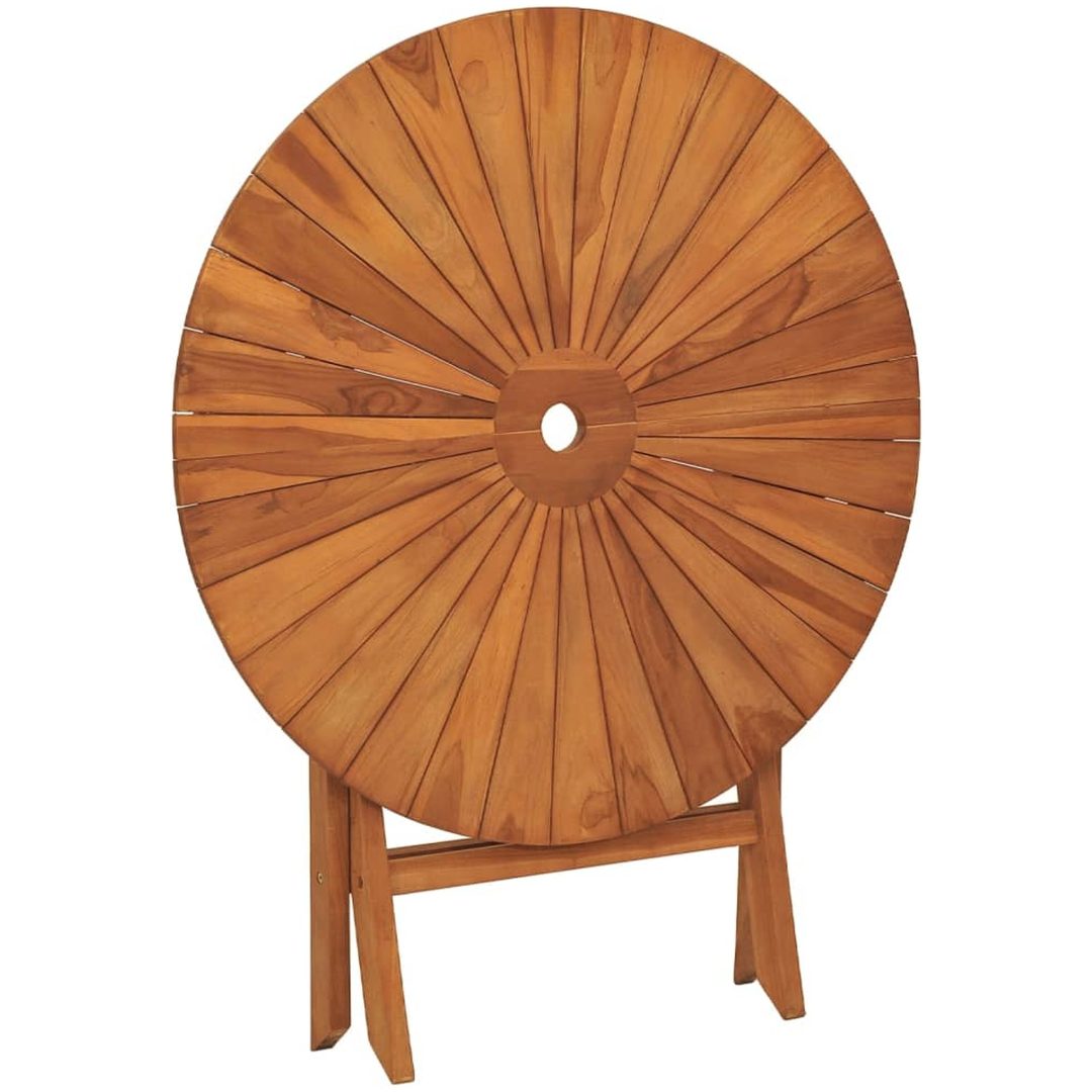 Hopfällbart trädgårdsbord massiv teak vidaXL ⌀85 x 75 cm – bild 5
