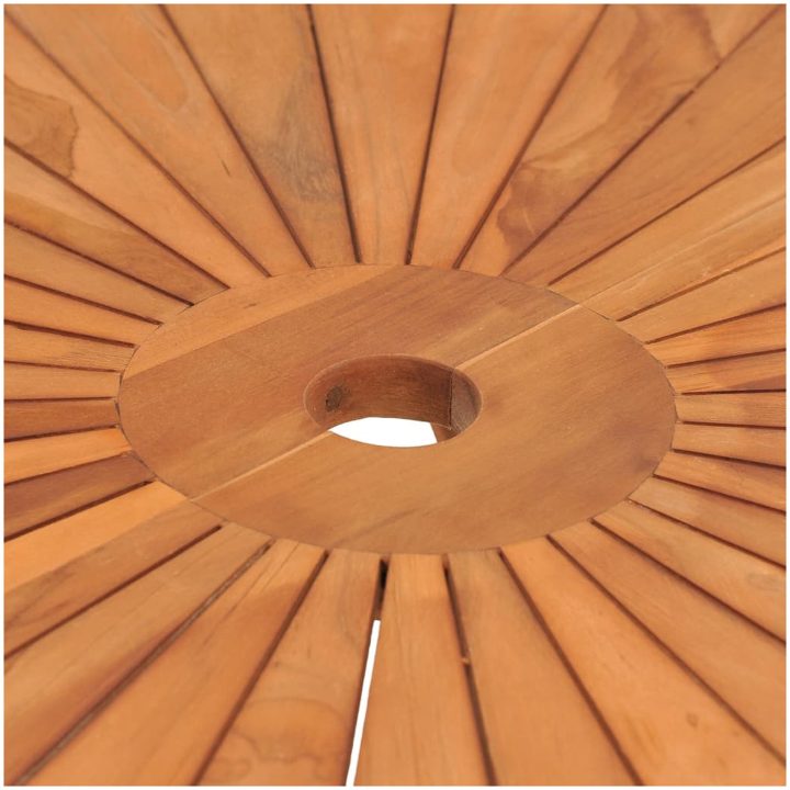 Hopfällbart trädgårdsbord massiv teak vidaXL ⌀85 x 75 cm – bild 6
