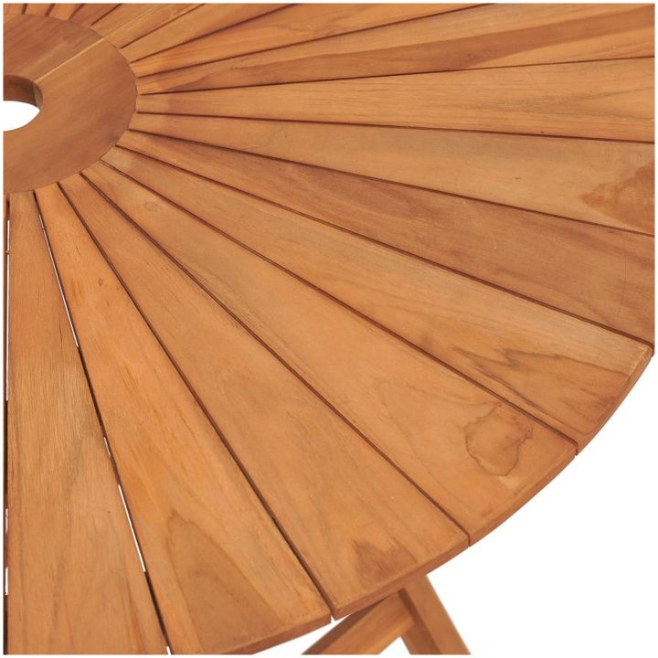 Hopfällbart trädgårdsbord massiv teak vidaXL ⌀85 x 75 cm – bild 7