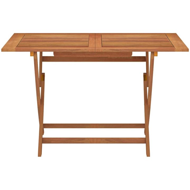 Hopfällbart trädgårdsbord massivt eukalyptusträ vidaXL 120 x 70 x 75 cm – bild 2