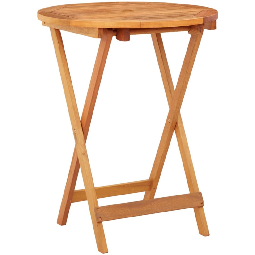 Hopfällbart trädgårdsbord massivt eukalyptusträ vidaXL ⌀60 x 75 cm – bild 2
