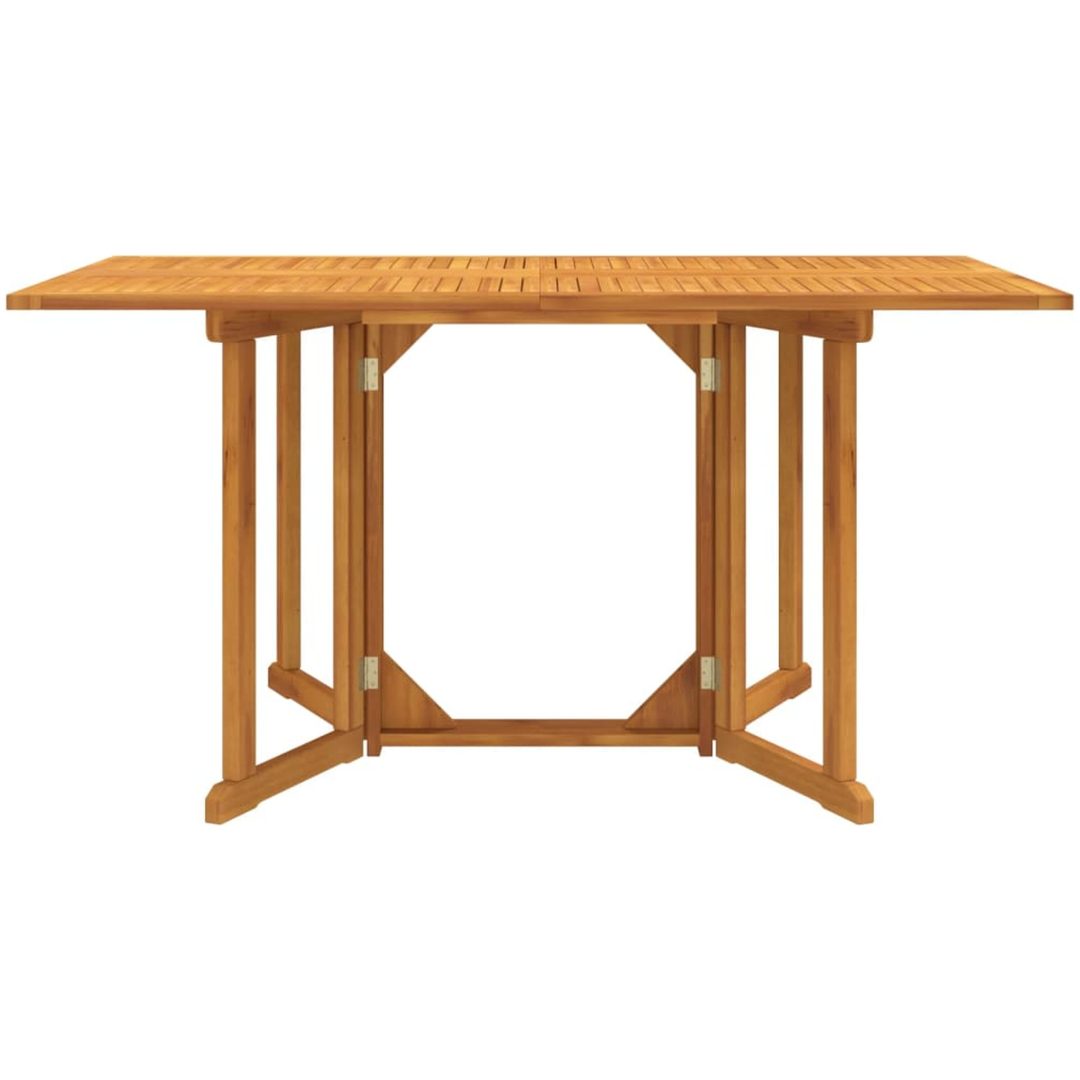 Hopfällbart trädgårdsbord massivt teakträ vidaXL 150 x 90 x 75 cm – bild 2