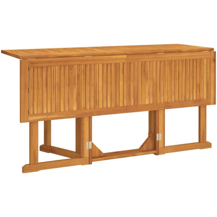 Hopfällbart trädgårdsbord massivt teakträ vidaXL 150 x 90 x 75 cm – bild 3