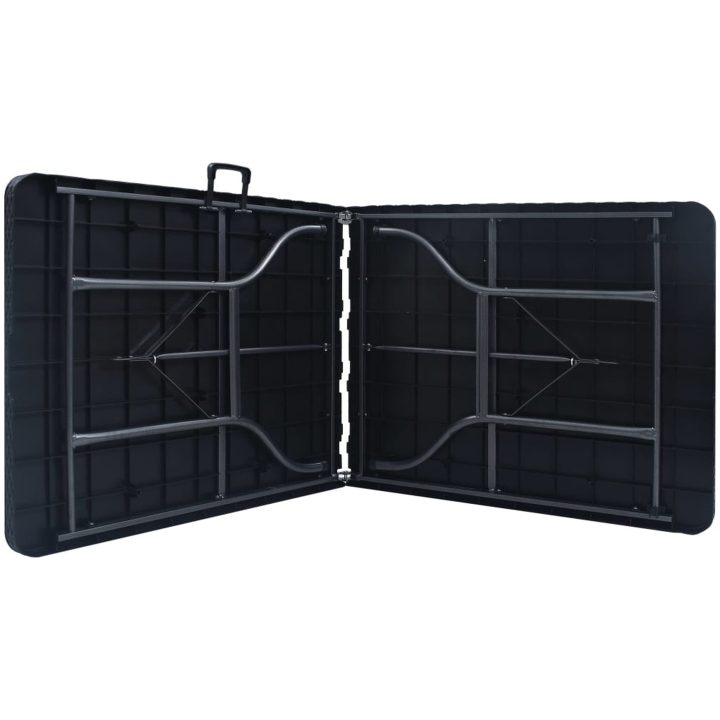 Hopfällbart trädgårdsbord svart 180x75x72 cm HDPE konstrotting vidaXL – bild 4