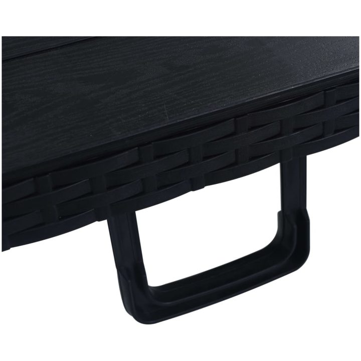 Hopfällbart trädgårdsbord svart 180x75x72 cm HDPE konstrotting vidaXL – bild 5