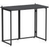 Hopfällbart trädgårdsbord svart 90x51x75 cm konstrotting vidaXL – miniatyr 2
