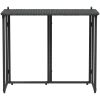 Hopfällbart trädgårdsbord svart 90x51x75 cm konstrotting vidaXL – miniatyr 4