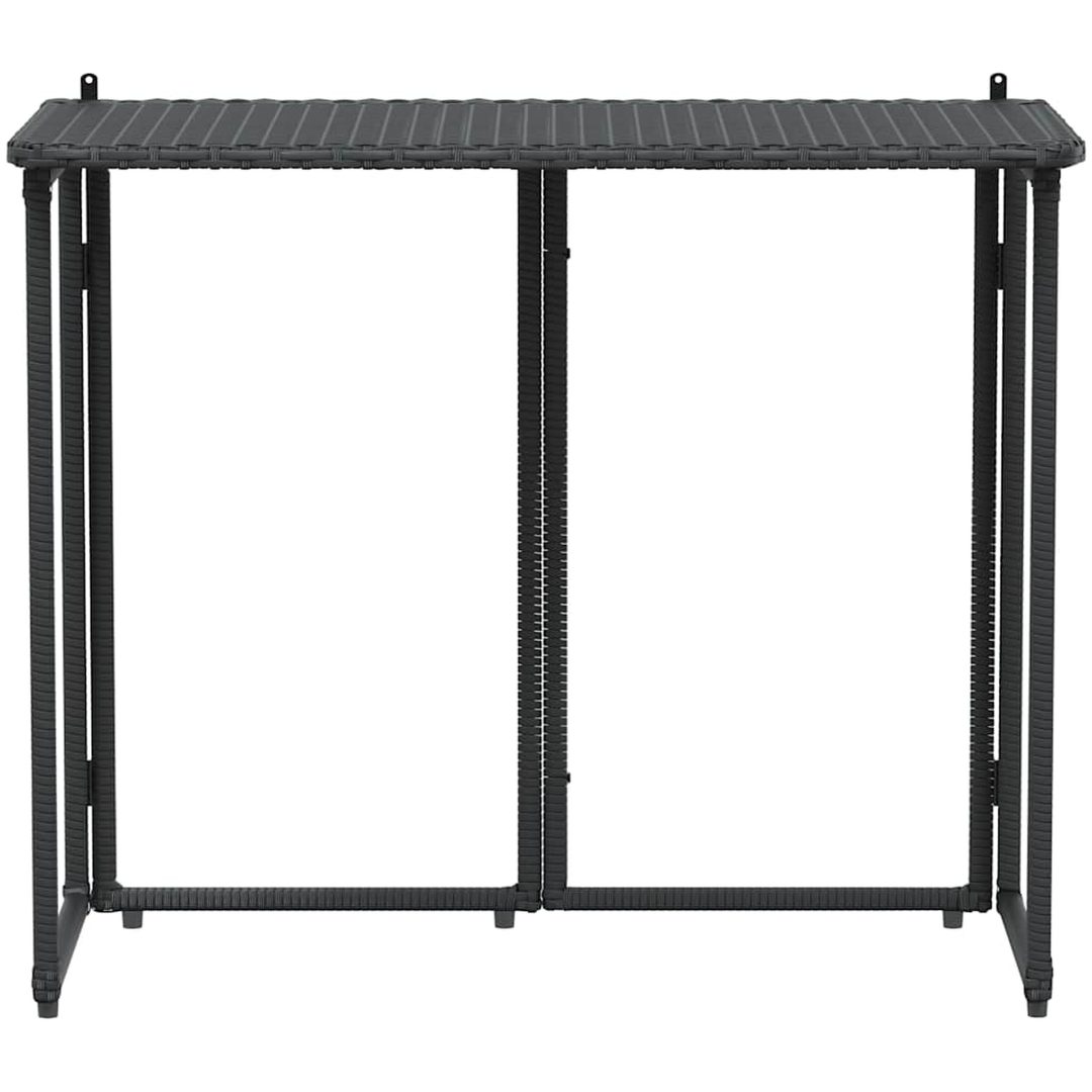 Hopfällbart trädgårdsbord svart 90x51x75 cm konstrotting vidaXL – bild 4