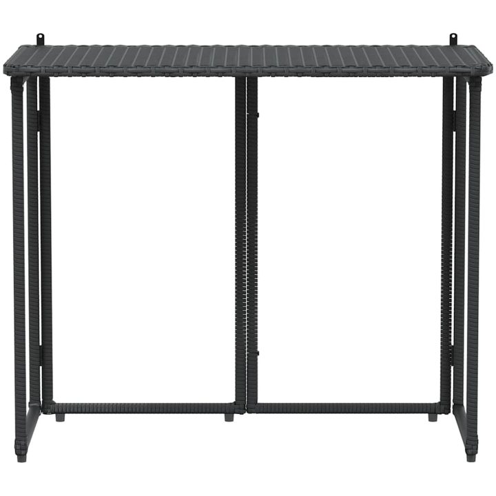 Hopfällbart trädgårdsbord svart 90x51x75 cm konstrotting vidaXL – bild 4