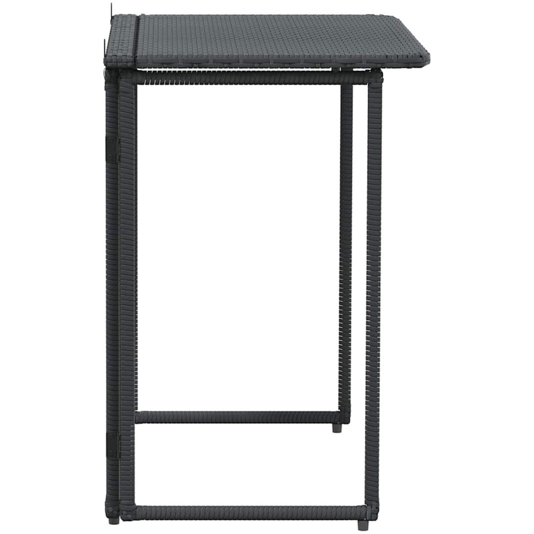 Hopfällbart trädgårdsbord svart 90x51x75 cm konstrotting vidaXL – bild 5