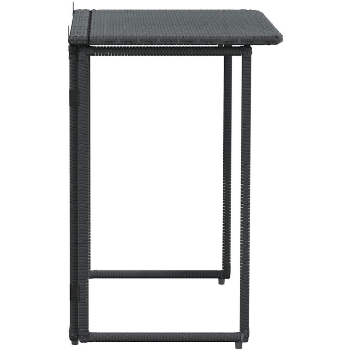 Hopfällbart trädgårdsbord svart 90x51x75 cm konstrotting vidaXL – bild 5