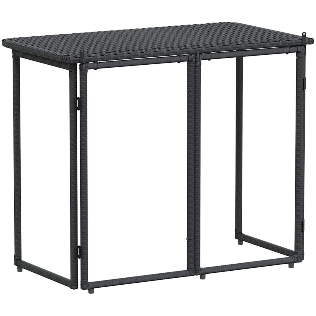Hopfällbart trädgårdsbord svart 90x51x75 cm konstrotting vidaXL – bild 6