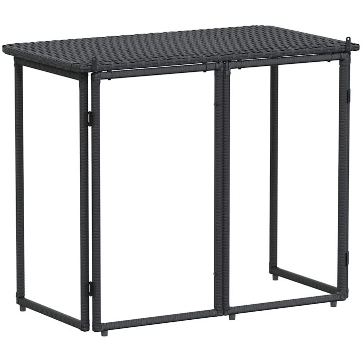Hopfällbart trädgårdsbord svart 90x51x75 cm konstrotting vidaXL – bild 6