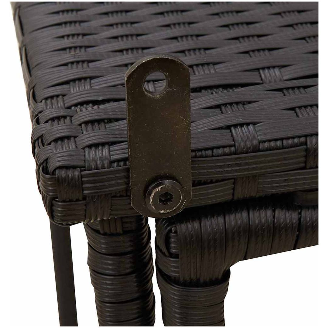 Hopfällbart trädgårdsbord svart 90x51x75 cm konstrotting vidaXL – bild 9