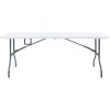Hopfällbart trädgårdsbord vit 180x72x72 cm HDPE vidaXL – miniatyr 2